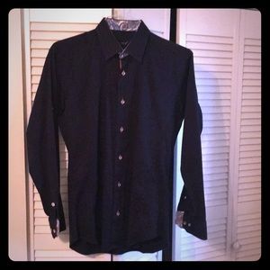 Men's medium black button down Jared Lang